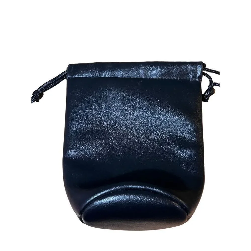 New Tamron Leather Black Soft Drawstring Camera Lens Pouch Case Protector